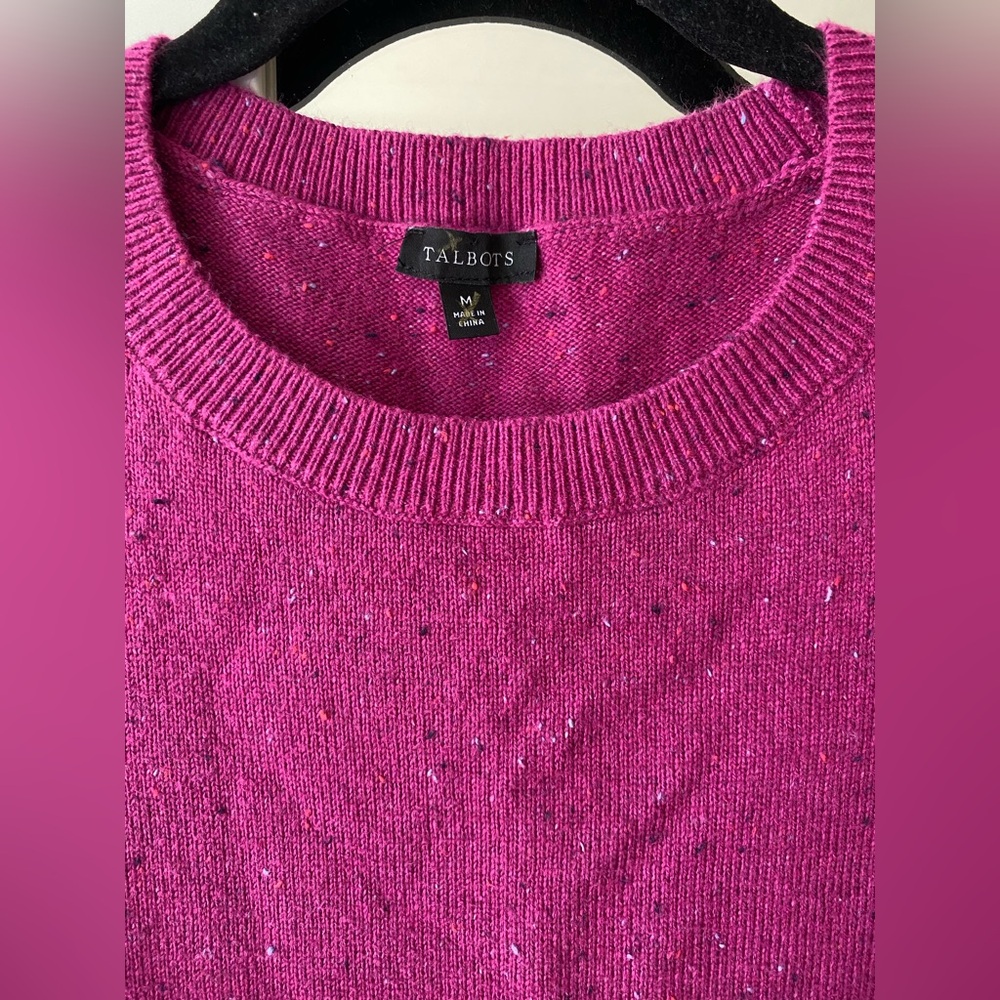 TALBOTS KITTY TWEED SWEATER DRESS BUTTON ACCENT WOMENS SIZE M $149 - Picture 8 of 11